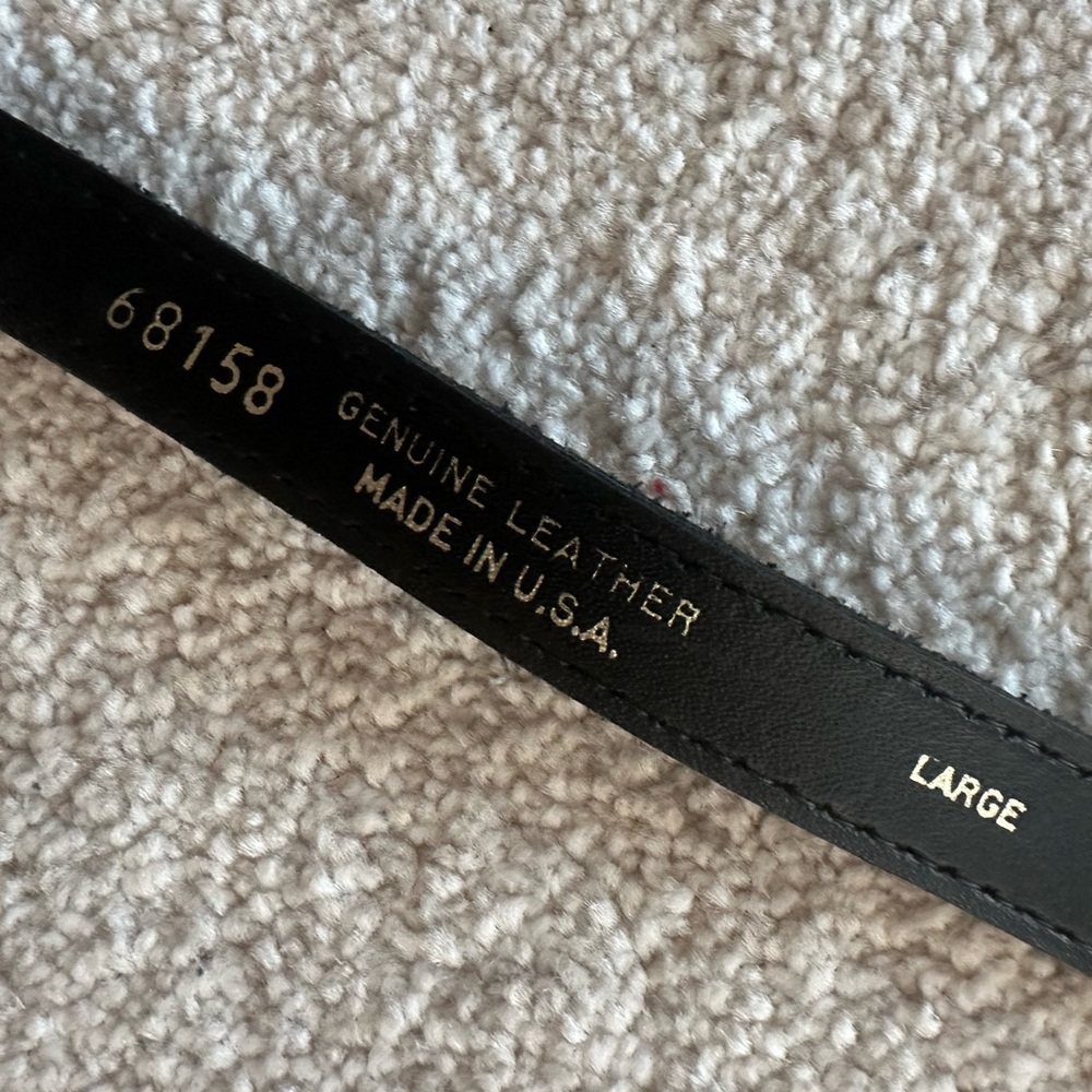 Black Genuine Suede Belt with Gold Buckle - Picture 5 of 6